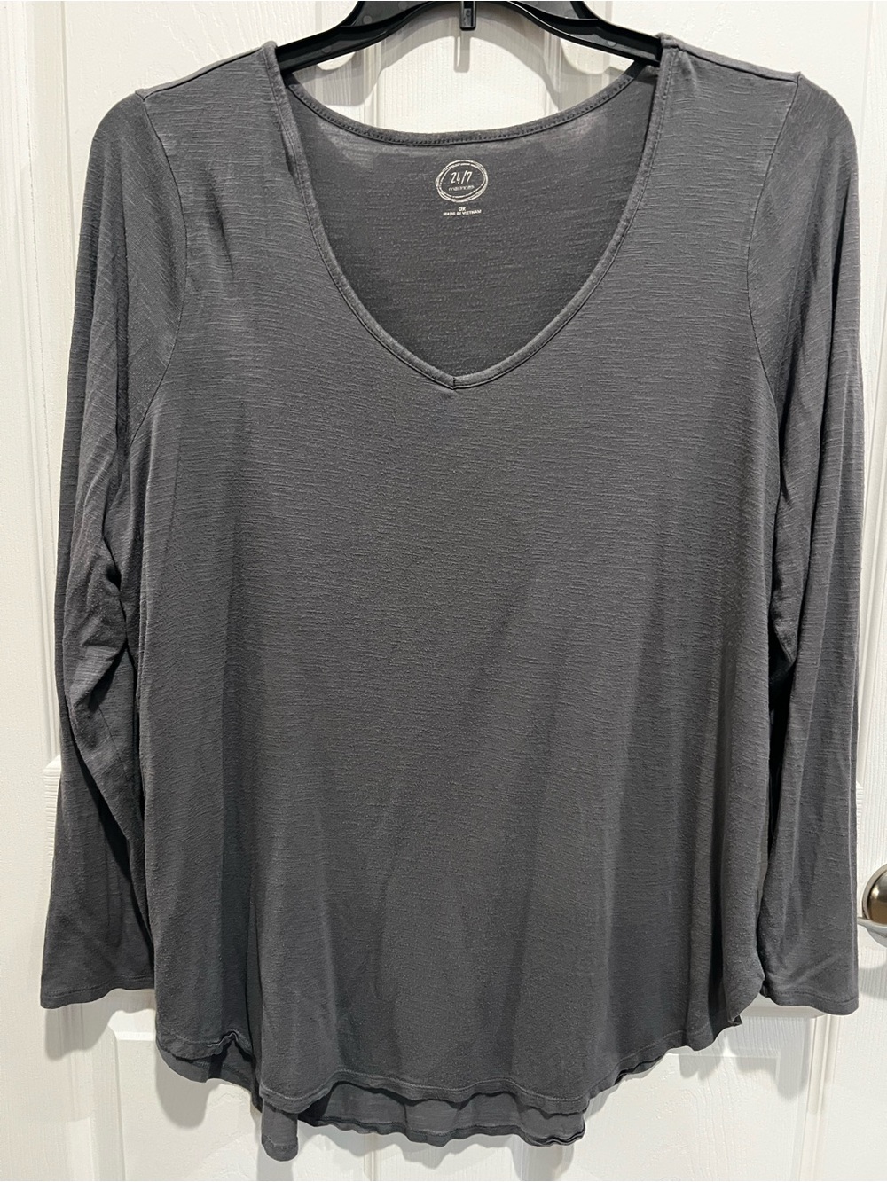 Maurices Charcoal V-Neck Long Sleeve Tee